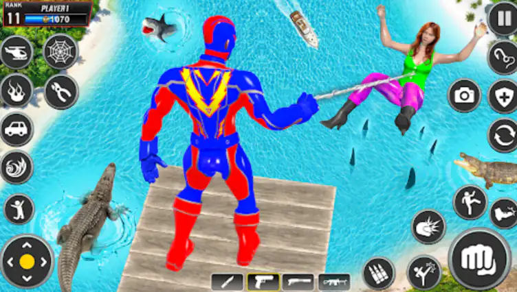 Spider Rope Hero Gangster Game ScreenShot - APKIKI.COM